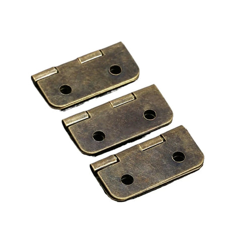 Rotating Concealed Cabinet Hinges Set, 12 Pcs 4 Hole Wood Box Case Door Hardware 19x16mm shown in a set of three