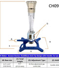 Meker Bunsen Burner For Natural Gas With Flow Control Flame Stabilizer Air Adjustable Cast Iron StabiliBase Anti Tip Design