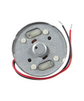 4 Pack DC Motors 3V 1730 RPM Mini Electric Motors for DIY Toys and Wind Turbines, top view, silver body, wires visible