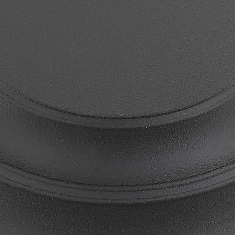 Close-up of Seaport Outdoor Flush Mount Light Fixture in Natural Black UV Coated Finish showing sturdy steel material.