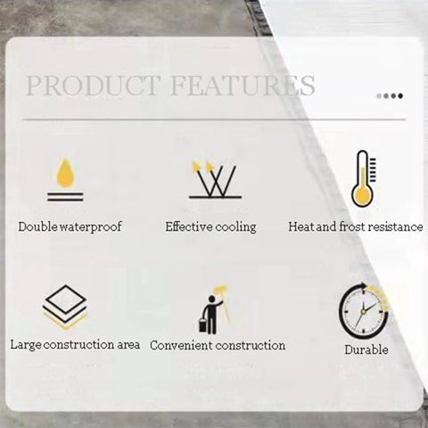 Product feature icons for Heavy Duty Aluminum Foil Flashing Tape For Roof Repair and Leak Patching, showcasing durability and waterproofing.