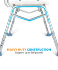 Heavy Duty Tub Transfer Bench With Backrest No Fuss Non Slip Shower Chair For Bathtub 500 Lb Capacity adjustable legs