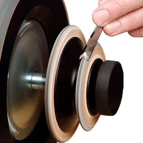 LA-120 Profiled Leather Honing Wheel for Inside Honing and Polishing Gouges and V Tools Mounts Outside the Standard Wheel