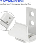 Adjustable Wall Mounted Barn Door Guide for grooved and non-grooved doors, flat bottom design in white metal, includes floor guide and screws.