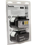 Packaged Twin Pack 18V LXT Lithium Ion 4.0Ah Batteries With LED Charge Indicator Up To 35 Percent More Run Time Per Charge Beefed Up Power