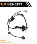 ABS wheel speed sensor with wiring harness and mounting bracket for Toyota Tacoma 2005–2015, front-left