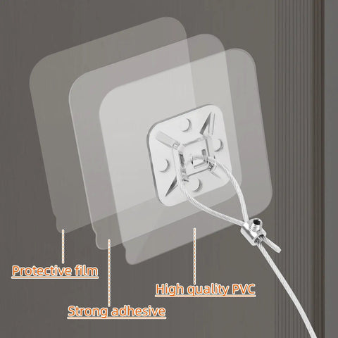 Six Pack Adjustable Forty Two Inch Metal TV Safety Straps No Drill Adhesive Anti Tip Furniture Wall Anchors adhesive detail