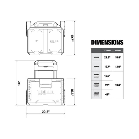Heavy Duty Rolling Toolbox With 9 Inch All Terrain Wheels And Detachable Telescopic Handle For Pickup Truck Storage Slides Easily Under Covers Customizable Side Rails Handles Massive Weight Like A Boss