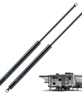 Two Pack 26 Inch RV Awning Gas Struts 124 Lb Each Replacement for Solera Awnings next to camper