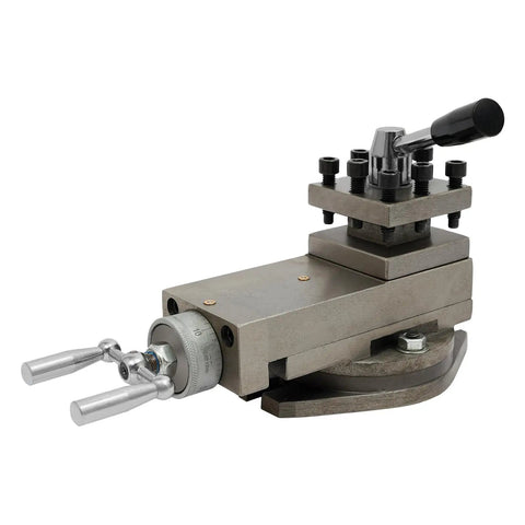 Top Shelf AT300 Compatible Mini Lathe Tool Post Assembly With Quick Swap Dial For Fast Ten Second Changing and Rock Solid Cast Iron Build.