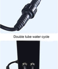 Heavy Duty Misting Pedestal Fan Delivers Badass Cooling Flow With Three Speed Levels For Gyms Workshops Or Grow Rooms showing 3 defense plug and double tube water cycle connection.