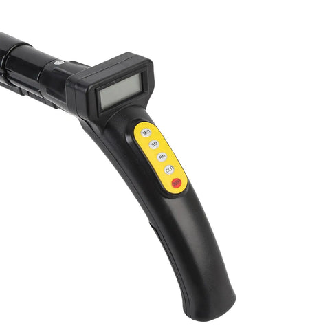 Close-up of Marhynchus Folding Distance Measuring Wheel with Digital Display handle and buttons for easy measurements.