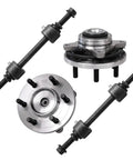 Beefed-Up Front Wheel Bearing Hubs Kit For 2015-2017 Ford F-150 4WD, 4-Piece Hub Assembly With 2 Sway Bar End Links - Replacement Package
