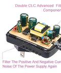 Internal view of 9V DC 1A Power Supply Adapter For Guitar Effects Pedals Center Negative Tip Universal AC Input 100 to 240V showing components.