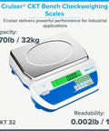 Cruiser CKT Bench Checkweighing Scale 70lb 32kg Capacity With Readability 0.002lb 1g Pro Grade Lab Scale top view