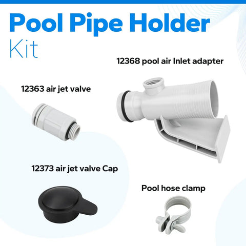 Pool Pipe Holder With Air Jet Valve Kit For Above Ground Pools, Hose Bracket Compatible With Parts 637R 12363 12368 components.