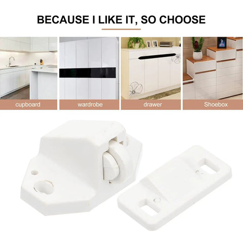 Ten Pack Door Clip Buckles Ball Catch Door Latches Built To Last Dope Durable Plastic for cabinets and bookcases