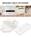 White latch from 10 Pack Plastic Door Ball Catches Latch Kit for Wood and Screen Doors