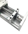 Heavy Duty Linear Guide Slide Table With HGR15 Precision Rails And SFU1605 Ball Screw Driven Xyz Motion Actuator overview with detailed view of rails and ball screw.