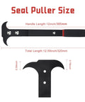 Universal Seal Puller Tool With Dual Hook Design For Fast Oil And Grease Seal Removal, heavy duty with measurements displayed