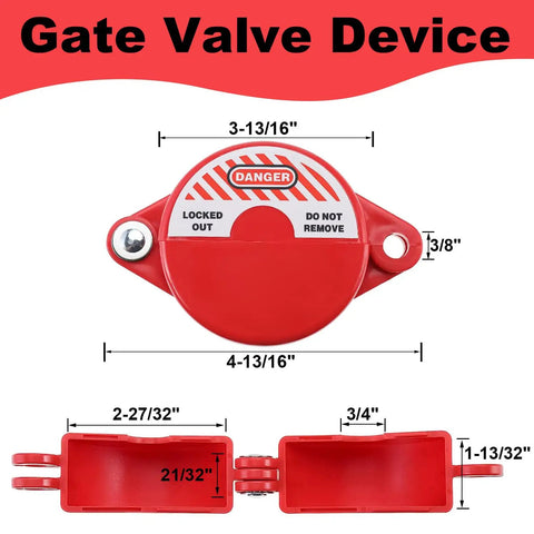 Two Pack Gate Valve Lockout Device With Coded Lock Fits 1 To 2 And A Half Inch Gate Valve Handles Water Spigot Lockout diagram.