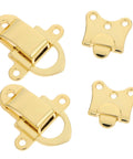 Party Kindom Vintage Zinc Alloy Jewelry Box Hasps With Secure Latch Lock for antique trunks and toolboxes, gold finish.