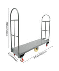 Heavy Duty Narrow Aisle U Boat Platform Cart With 2000 Lb Capacity And 16 By 65 Inch Steel Deck Removable Handles Plus Premium Hand Truck With Smooth Rolling Wheels For Easy Maneuvering In Tight Aisles, 153.6 x 40 cm