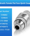 Hydraulic Female Flat Face Quick Coupler 48mm Thread Beefed Up Quick Attach For 7246802 AT406475 7249643 47396761 V1311-77150 373-6968