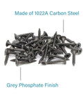 Stock Up On These 200 Count Heavy Hitter Size 6 Carbon Steel Drywall Screws For All Your DIY Hustles - 1022A steel screws with gray phosphate finish.