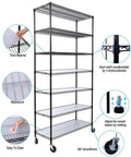 Legit Heavy Duty Wire Shelving Unit Featuring 2450 Pound Load Capacity With Durable Metal Storage Rack And Adjustable Leveling Feet for bulk storage.