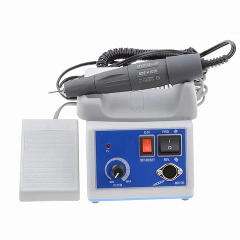 Heavy Duty 35K RPM Micromotor Bench Grinder With Foot Switch Variable Speed Rotary Tool for Jewelry Crafting and Wood Carving.