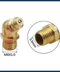 M8x1.0 Brass Grease Nipple Fittings Kit With Straight 45 Degree And 90 Degree Angles 15 Pcs Automotive Maintenance Set