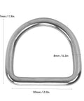 Beefy 316 Stainless Steel D Pull Buckle Set For Saltwater Marine Rigging And Boating Gear, Rugged Hardware Accessories For Ropes Chains And Straps, 10 Piece Pack, 50mm x 47mm x 8mm