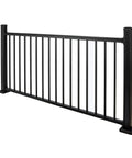 Level Deck Railing Kit With Square Balusters And Mounting Brackets, 72 Inch Top And Bottom Rails, 36 Inch High Outdoor Fence System, black railing panel view.