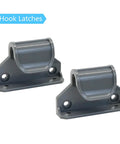 Extra Wide Retractable Baby Gate Replacement Parts Kit Gray Full Set with two gray hook latches for safe install
