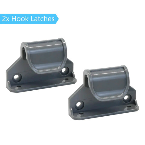 Extra Wide Retractable Baby Gate Replacement Parts Kit Gray Full Set with two gray hook latches for safe install