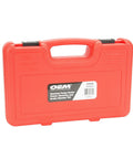 Red carrying case for One-Man Brake Bleeder Kit With Vacuum Pump Tester, Power Steering Bleeder Kit With Adapters, Vacuum Brake