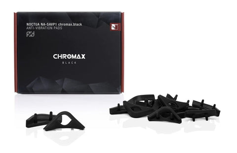 Anti-Vibration Pad Set For 120mm And 140mm PC Fans, 16 Pack Chromax Black, Compatible With NF-A14 NF-F12 NF-S12A And Other Popular Models, Noise Dampening Cushions Made For Quick, No Fuss Install On Common 120 And 140mm Fans