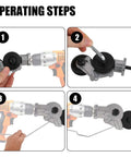 Steps to attach Pro Grade Drill Nibbler Kit for sheet metal cutting on electric drill