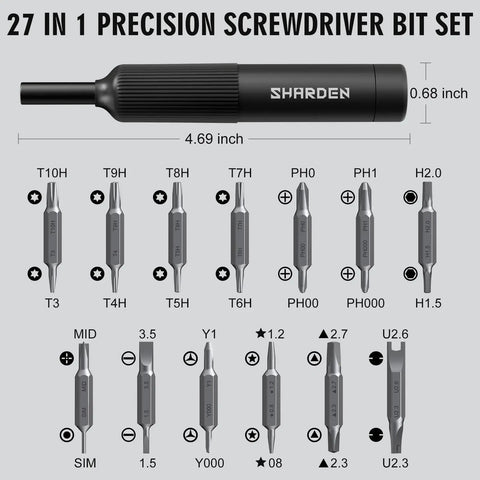 Pen Style Magnetic Precision Screwdriver Set With 27 In 1 Mini Bits, 12 Double End Bits Stored In Handle for electronics repair