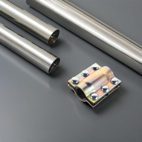 Pipe Leak Sealing Clamp DN25x110 with metal tubes, waterproof repair clamp for PPR, PE RT, steel and iron, easy installation.