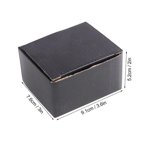 Black cardboard box measuring 9.1cm x 7.6cm x 5.2cm for Dead Straight Stair Gauge For Framing Squares.