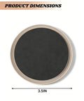 3.5 inch round heavy duty furniture slider shown from above, used to glide couches on carpet and wood floors.