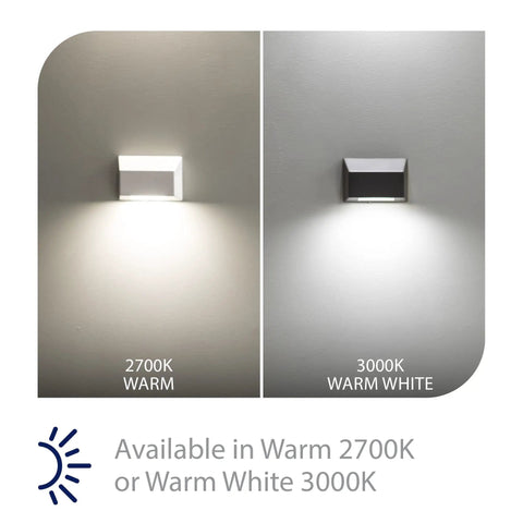 Rectangular Outdoor Deck And Patio Light 12V LED Low Voltage with 3000K Warm Glow in aluminum housing and brass finish