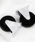 2 Pack 3 Inch Rubber Caster Wheels Heavy Duty Fixed Black Casters With Rigid Non Swivel Top Plate For Furniture And Shelving