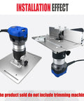 Heavy Duty Aluminum Router Lift Kit Quick Height Swap Insert Plate For Router Tables showing installation effect with milling base.