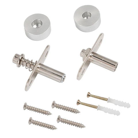 Modern Space Saving Rotating Shaft Mounting Hinges Hardware in aluminum alloy with screws for quiet door operation.
