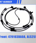 Plug N Play Abs Wheel Speed Sensor Front Left Or Right 2013 Through 2019 Nissan Sentra cable assembly with connectors.
