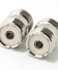 2 Pack SO-239 To Female PL-259 UHF Coax Barrel Adapter Connector For CB Ham Radio Antennas And SWR Meters, close-up view