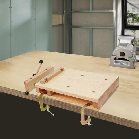 Portable Wooden Workbench With C Type Clips Lightweight 13.4 Lb Craft Bench Made From Durable Rubber Wood in workshop setting